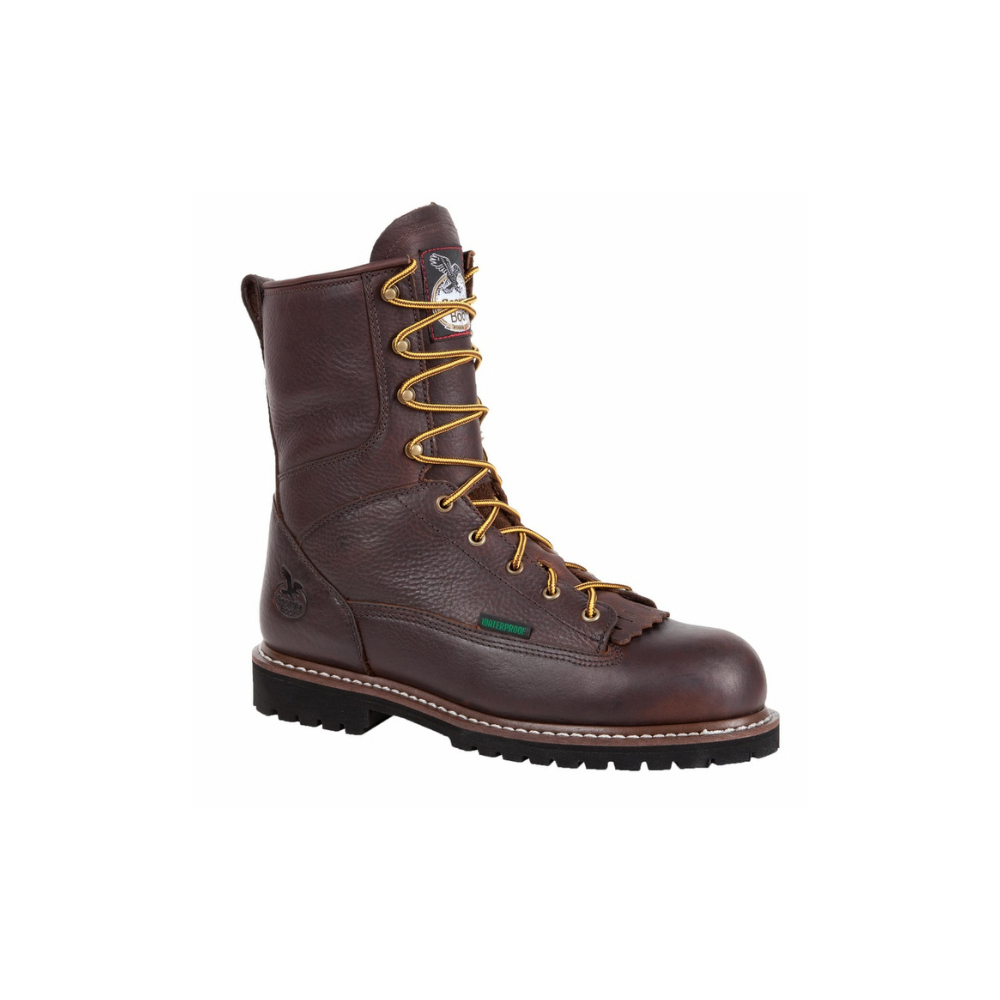 Georgia Low Heel Logger 8 inch Steel Toe EH Work Boot from GME Supply